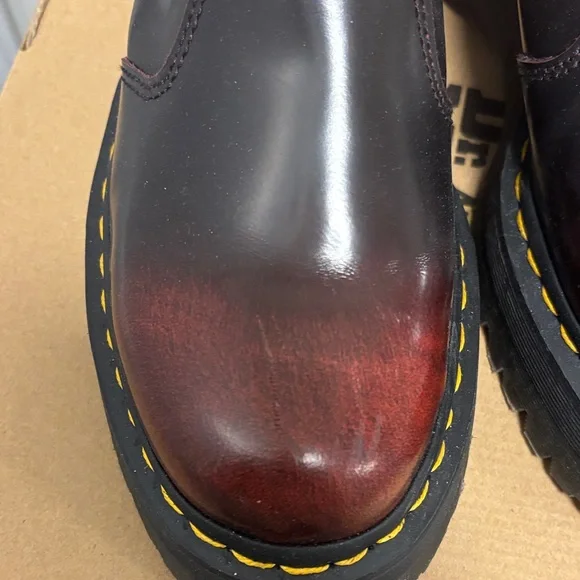Dr. Martens Cherry Red Quad Boots 2976 Quad - Picture 6 of 7